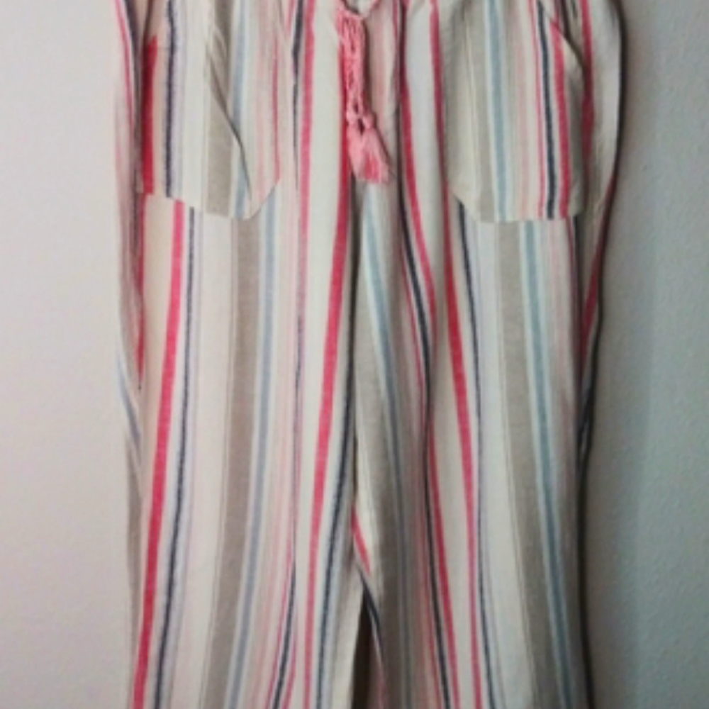 Rewash Wide Leg Pants Stripped